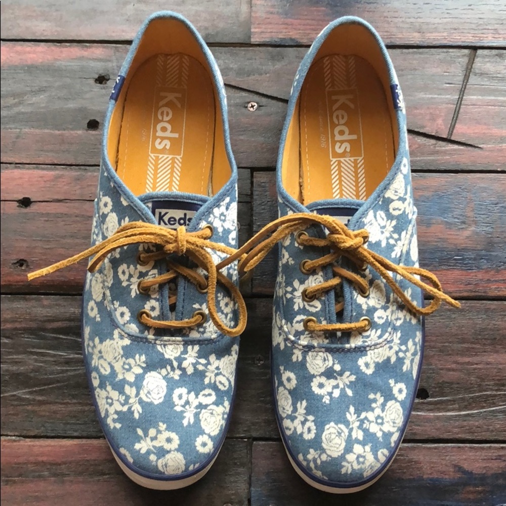 Womans Keds Shoes Denim Floral Design